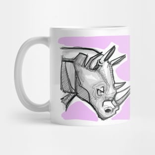 Rhino digital hand drawn illustration Mug